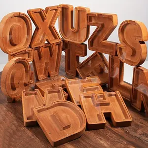 Personalized Wooden Alphabet Bank - Letter Savings Box for Kids, a Fun Educational Gift for Halloween, Christmas & Easter that Teaches Saving