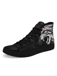 Men's Savage Beast High Top Sneakers, Lightweight -Eyed Beast Design for Casual Streetwear, Comfortable Shoes for Halloween & Goth Looks