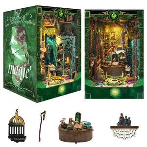 3D Wooden Puzzle, DIY Book Nook Kit, DIY Model Kit, 3D Desktop Decoration Ornament, DIY Model Kit for Bookshelf Decoration