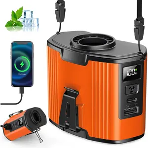 (40Hours Cooling) Portable  Fan Rechargeable,17000Rpm High Speed,10 Speeds Personal Wearable  Fans & Lanyard,3-In-1 Portable  Fans, Clip On Belt Fan for Camping,Outdoor,Jobsite,Travel