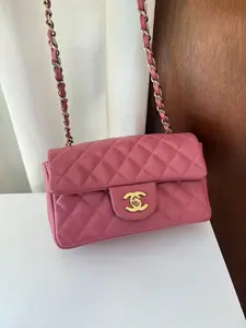 Pre-owned CHANEL Leather Crossbody Bags Classic Flap Crossbody bag Gold Hardware Valentine Pink