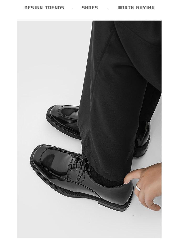 2026 Autumn New Men's British Style Shoes, Chunky Head Height Increase Business Casual Leather Shoes, Office Commute Formal Derby Shoes