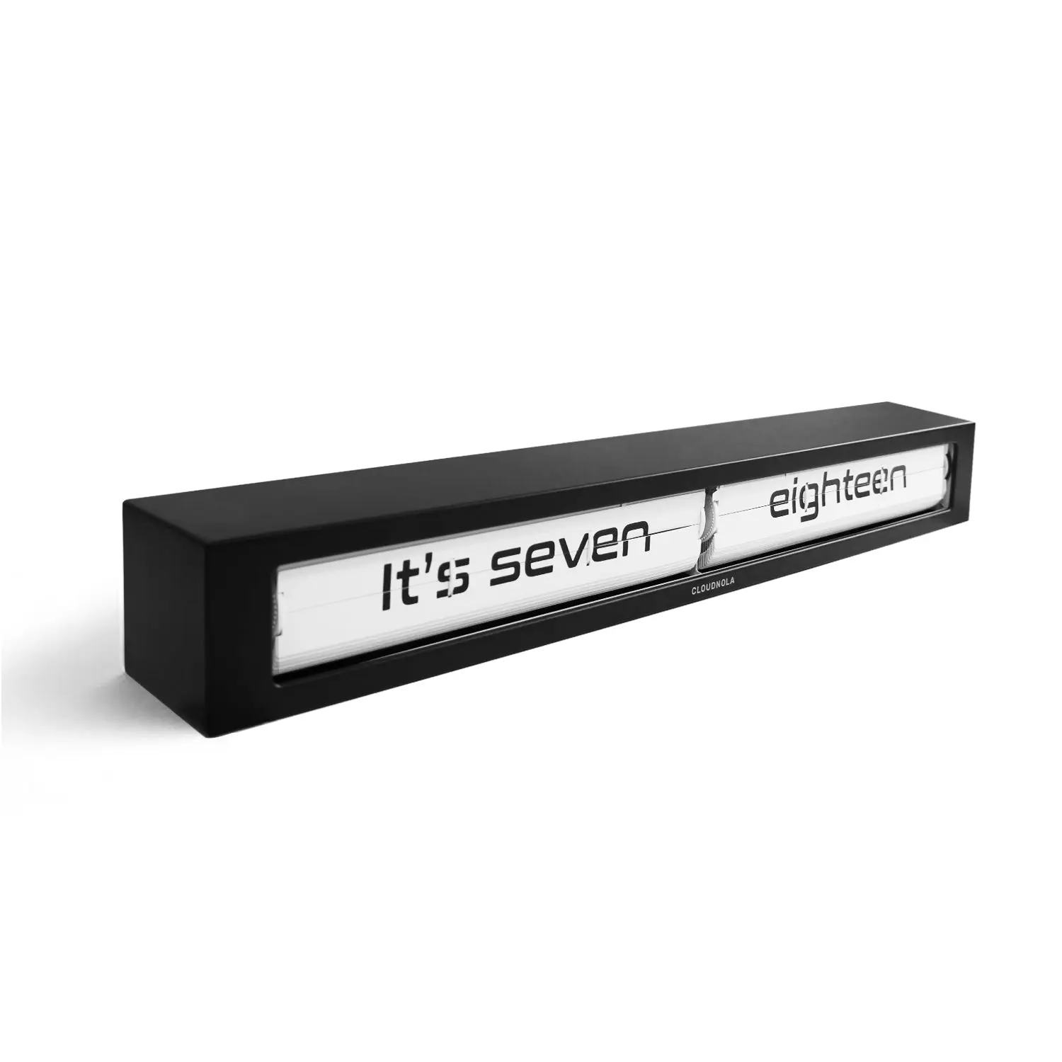 Texttime Black - Flip Clock - Floating Shelf Clock - Luxury Text-Display Timepiece