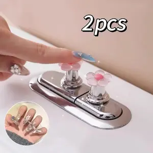 Floral Bathroom Buttons Set, /lavender Toilet Tank Switch, Easy Install Decorative Plastic Knobs, Valentine Gift Idea