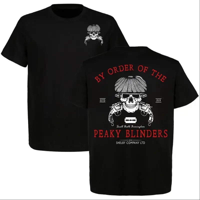 By Order Of The Peaky Blinders Skull T-Shirt, Vintage Gangster Graphic Tee, Shelby Company Birmingham 1919 Retro Unisex Gift
