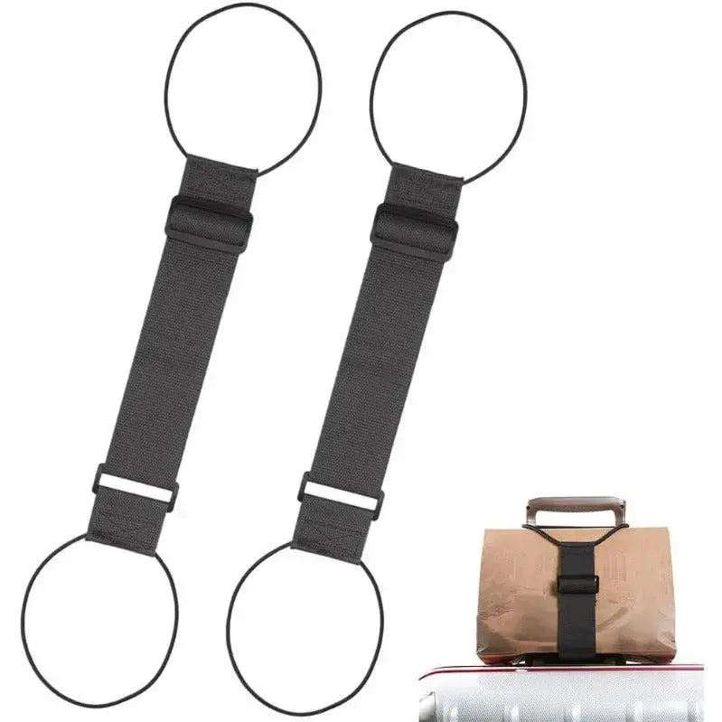 Unisex 2pack Durable Travel Accessory Luggage Straps, Strong Adjustable Variable-Size Anti-Theft Connectors, Rainbow Airplane Travel Organizers for Secure Luggage Management
