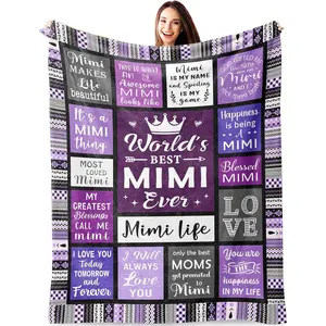 Mimi Gifts, Gifts for Mimi, Mimi Gifts for Grandma Blanket, Birthday Gifts for Mimi Grandma Grandmother, Mother's Day for Grandma from Grandson Granddaughter Throw Blanket 60"*50"