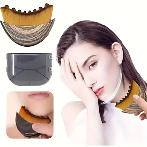 Lymphatic Contour Face Brush - Lymphatic Drainage Tool for Jawline & Chin Sculpting, Gentle Facial Massaging Brush with Ergonomic Design for Daily Self-Care & Spa Use (1 Set)