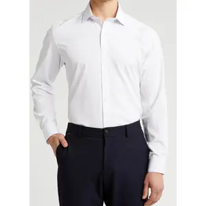 Tom Baine Men's Formal Dress Shirt TB200 - Long Sleeve Fitted Minimalist Style for Autumn & Summer Casual Wear