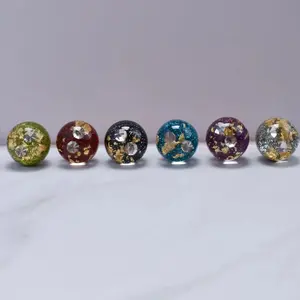 BLING EMPIRE 15cm Kanzashi Hairpins, Faceted Crystals, Sparkly Gems, Resin Orb, Shimmering Women's Daily Fashion Hair Accessories