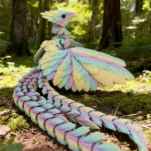 3D Printed Articulated Phoenix Figurine,Rainbow Mythical Bird Decor,Realistic design,Bedroom Living Room Decor,Gift For Her
