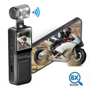 WiFi HD Mini Camera, 8x Zoom Infrared Night Vision Camera, Portable Vlog Camera for Cycling/Skiing/Outdoor Sports, Wide-Angle Video Compact Action Camera