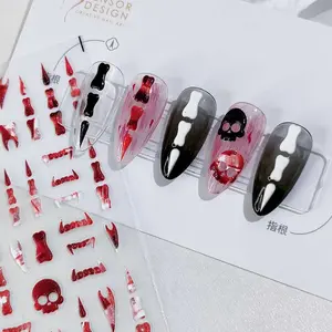 Halloween 5D Nail Stickers: Skeleton Sticker, Vampire Teeth (354)