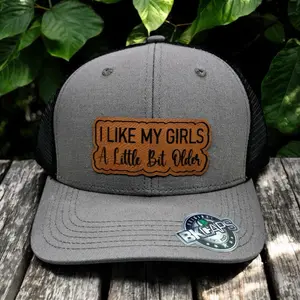 I like my girls a little bit older leather patch hat! Custom SnapBack! Unique and funny, casual style