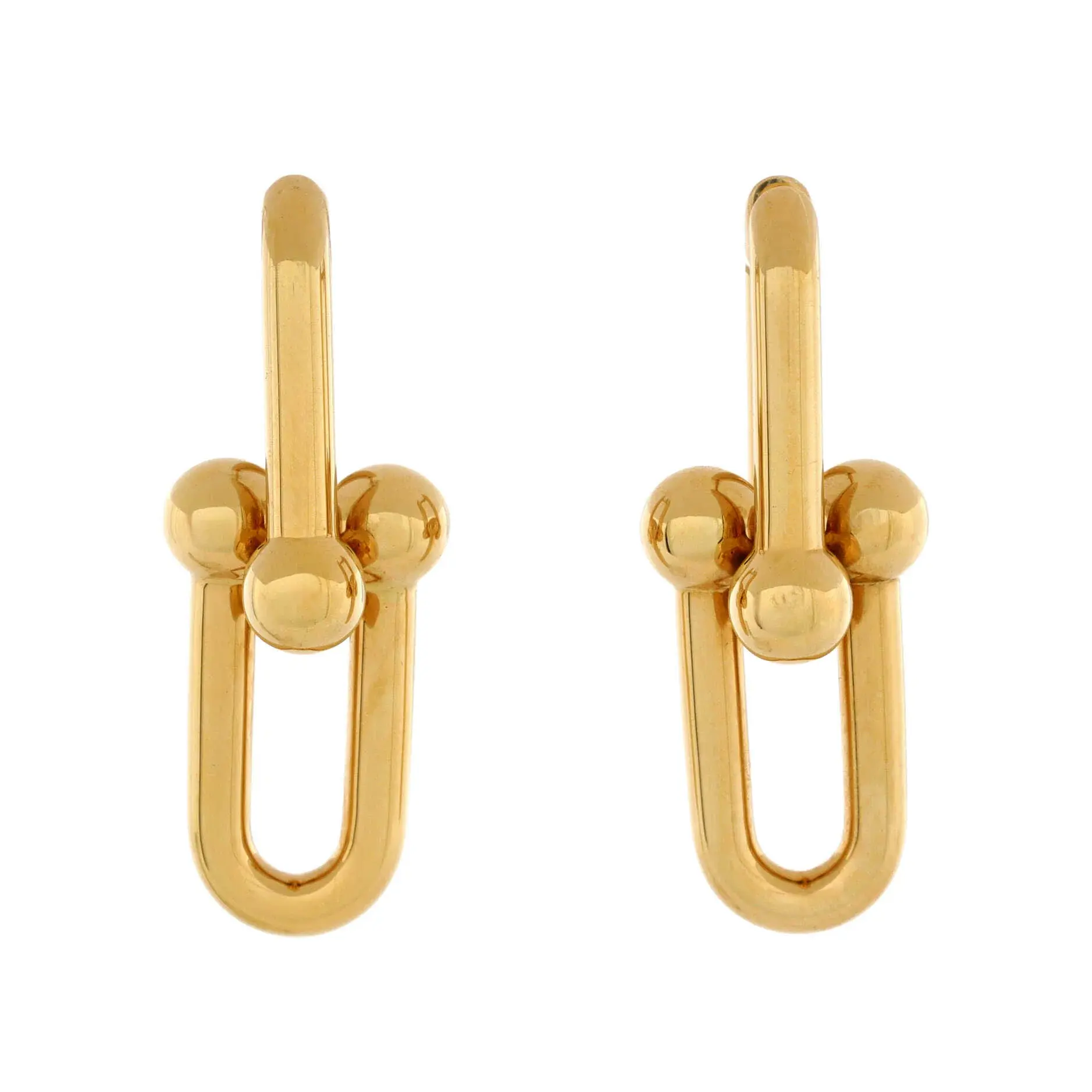 Pre-owned Tiffany & Co. Hardwear Link Earrings 18K Yellow Gold Large by Rebag