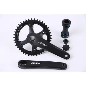 GRV Road/Gravel Bike Hollow Crankset, 42T Single Chainring, 170mm Arms, 11 Speed, 138L Spindle, Black (Bottom Bracket Not Included)