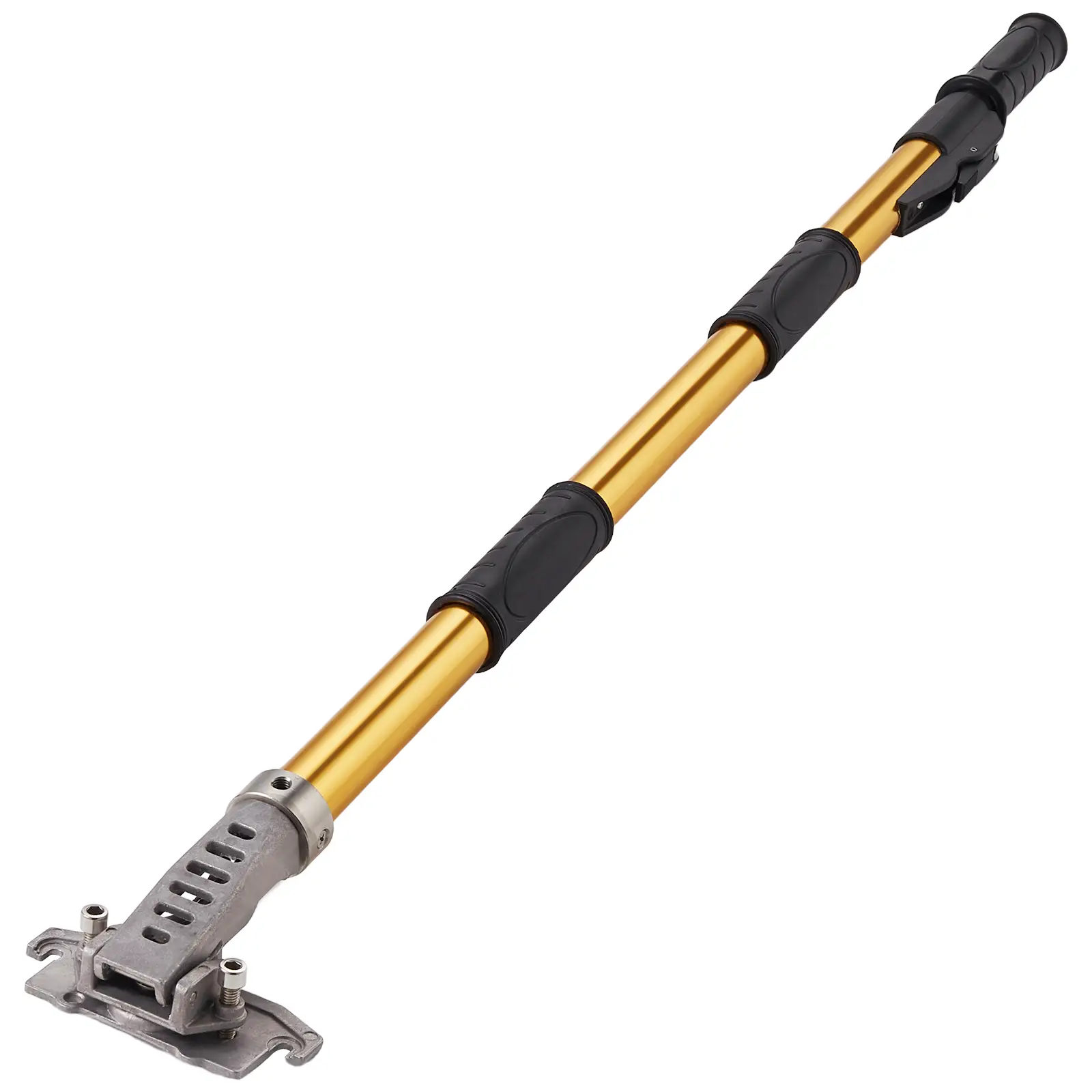 VEVOR Drywall Flat Box Handle, 40''-64'', Anodized Aluminum Flat Finishing Extension Handle, 5-Section Length Adjustable, Non-slip Grip and 360° Paint