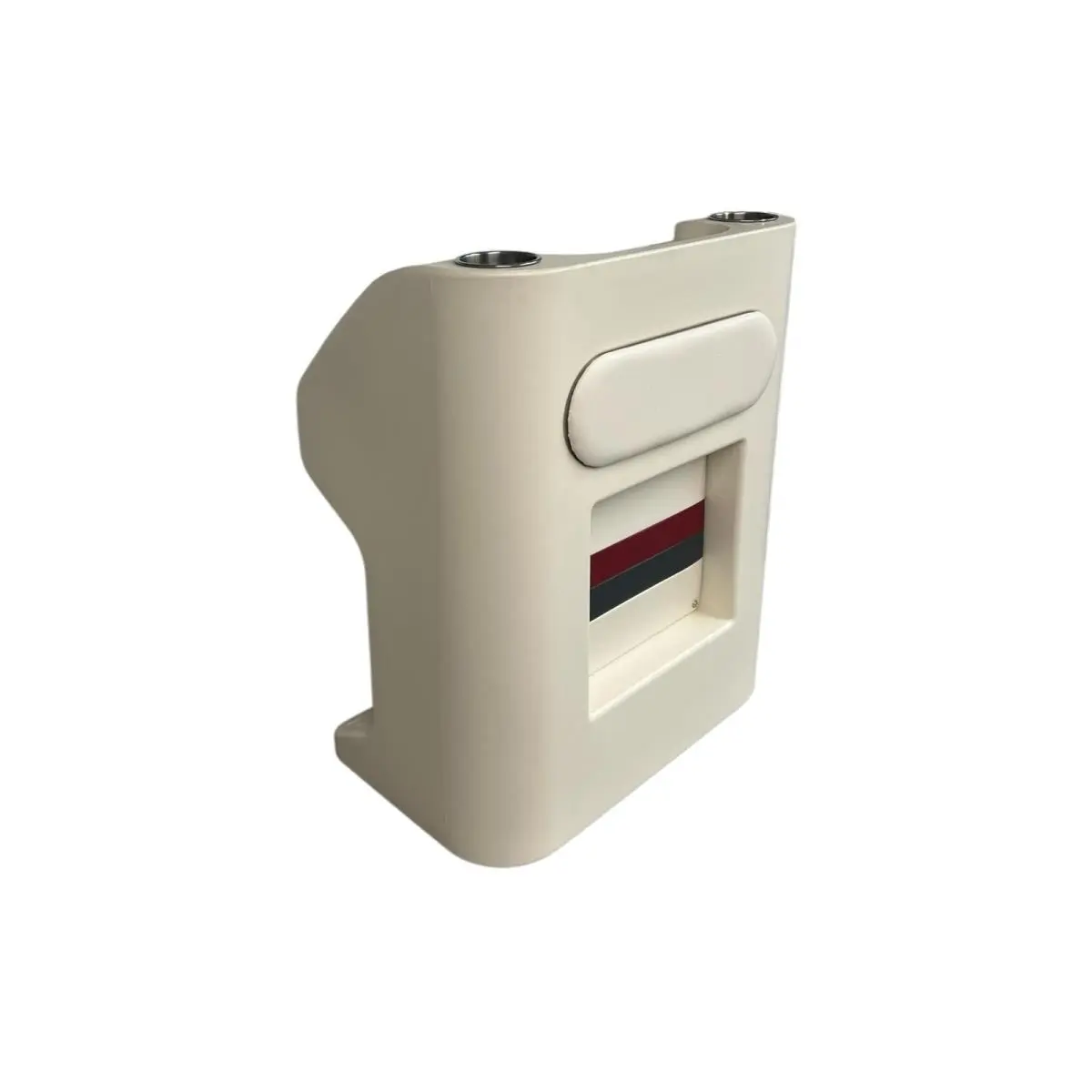 Horizon 3023-AAEC Premium Series Pontoon Boat Steering Console-Helm, 27.75in W Vinyl Plastic (White/Red/Charcoal), 33.12in H x 17in D, 33 lbs, High Compression Foam Padding, Removable Cushions, Cup Holders, Steering Control