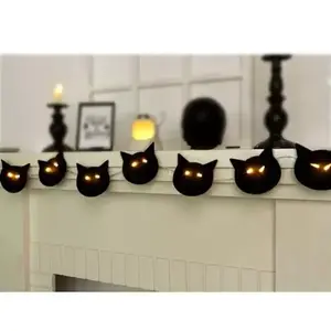 [High Quality]Halloween Decorations Indoor, 7Ft Black Cat Decor with Glow in Dark Eyes, Cute Ornaments