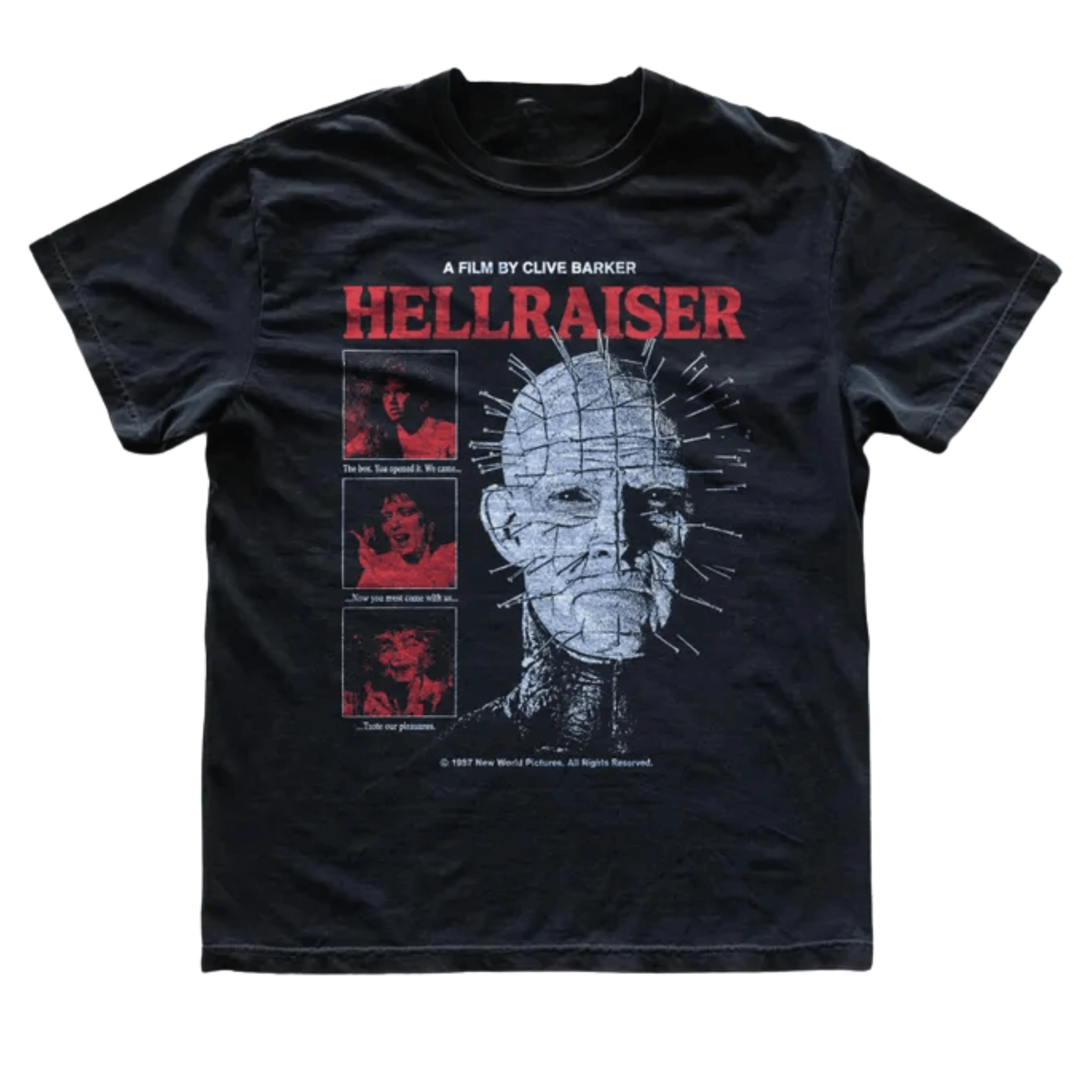 Gildan Men's and Women's T-shirt, Vintage Hellraiser Pinhead Graphic Tee, Clive Barker Horror Shirt, Cenobite Top, The Box You Opened It Quote, Retro 80s Gothic Movie Merch, Bootleg Film Tee, Gift for Horror Fans, Unisex Streetwear