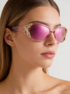 Women's Butterfly Decor Sunglasses, Trendy Tinted Lens Sunglasses for Everyday Use, Stylish Glasses, Fashion Accessories for Outdoor Activities