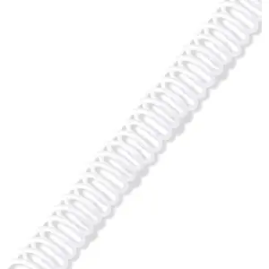 3/4" Plastic Spiral Binding Coil, 160 Sheets Capacity, 4:1 Pitch 19mm White Coil Binding Spines for Business and Educational Purposes, Pack of 50