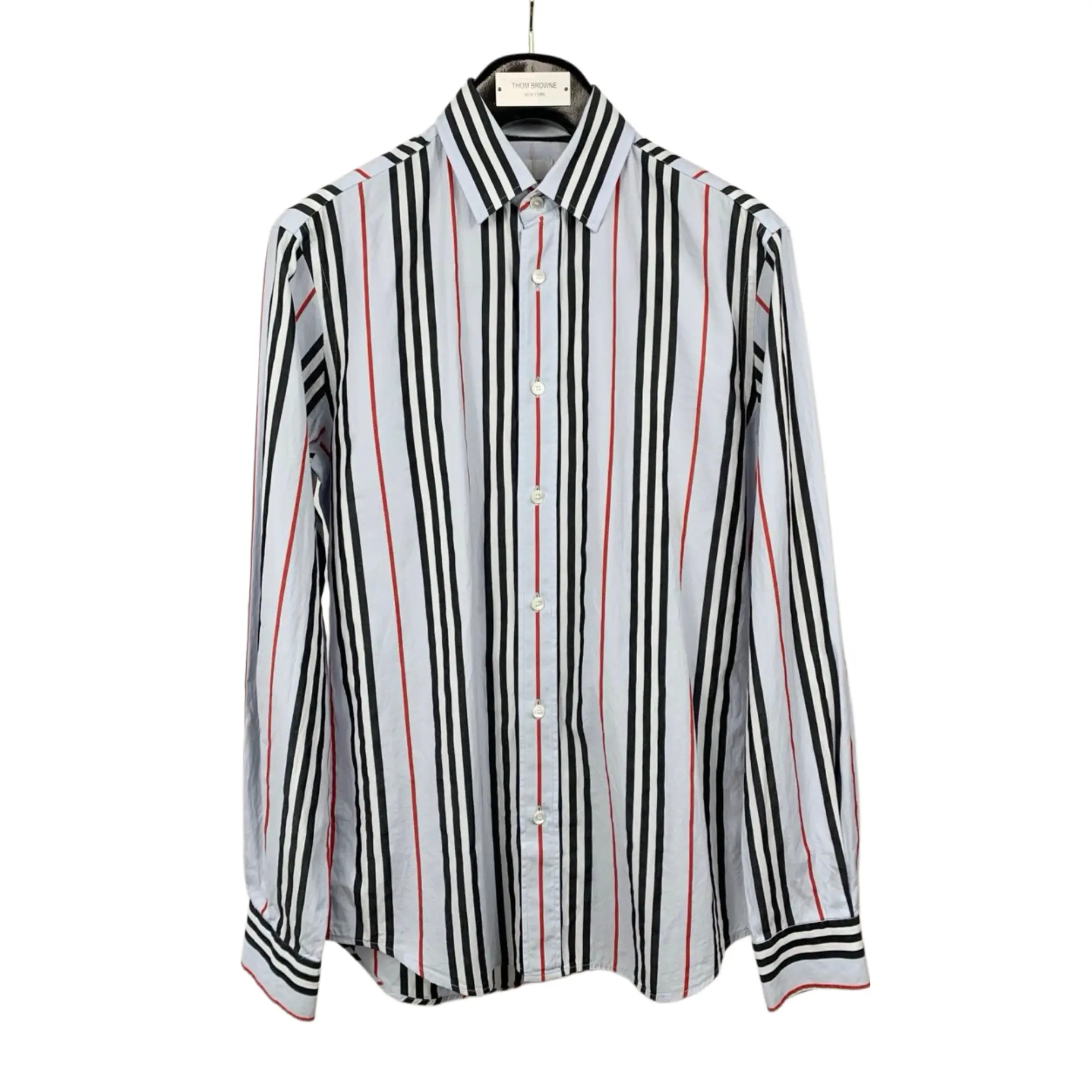 RDLT - Burberry Multicolor Vertical Stripe Cotton Button-Front Shirt Size S