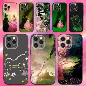 W-Wicked Musical Green Pink Phone Case For iPhone 16,15,14,13,12,11,Pro,Max,Plus,X,XS,XR,SE,8,7,Mini,Soft Silicone Black Case