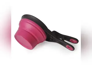 Multifunctional Folding Silicone Dog Bowl Feeder Portable Pet Food Container Measuring Cup Spoon Dogs Feed Storage Tool