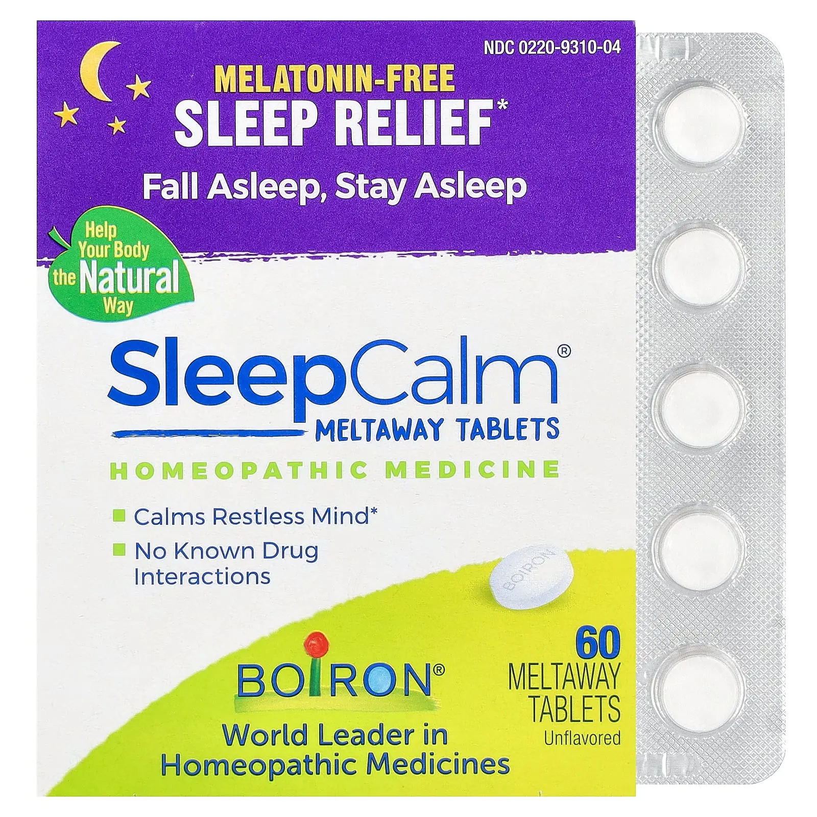 Boiron SleepCalm®, Unflavored, 60 Meltaway Tablets Boiron SleepCalm®, Unflavored, 60 Meltaway Tablets
