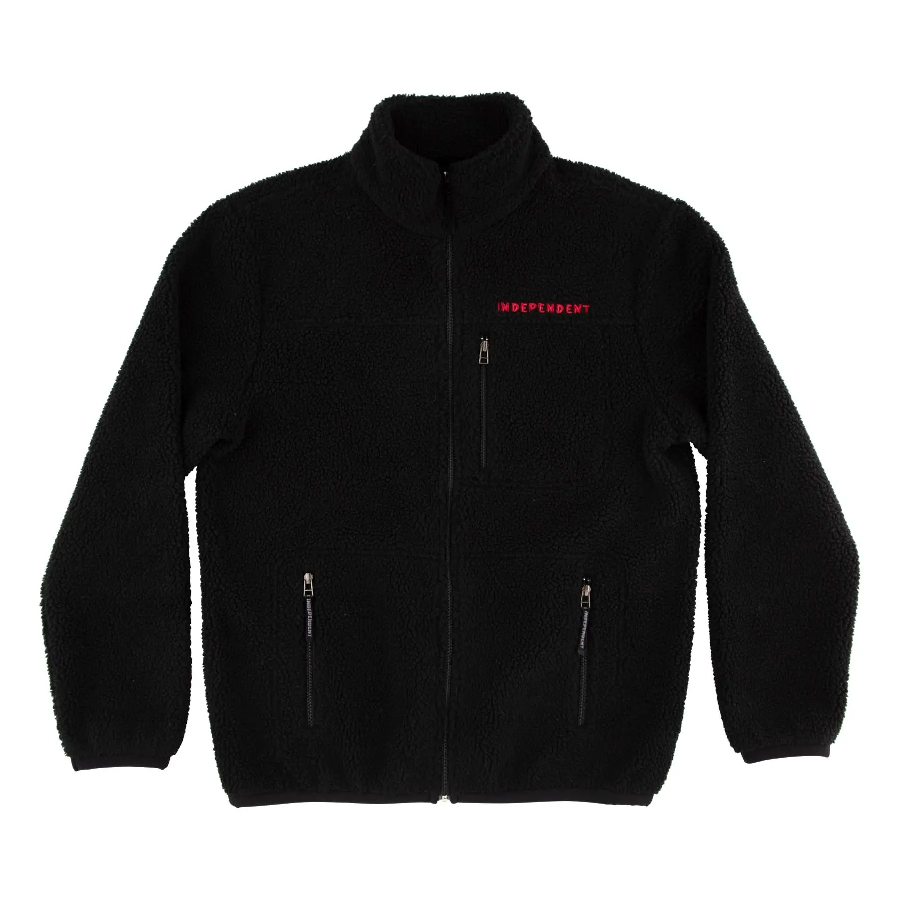 Men's Casual Sherpa Jacket, Relaxed Fit Long Sleeve Apparel with Front Zip, Zipper Pockets and Elastic Cuffs, Polyester