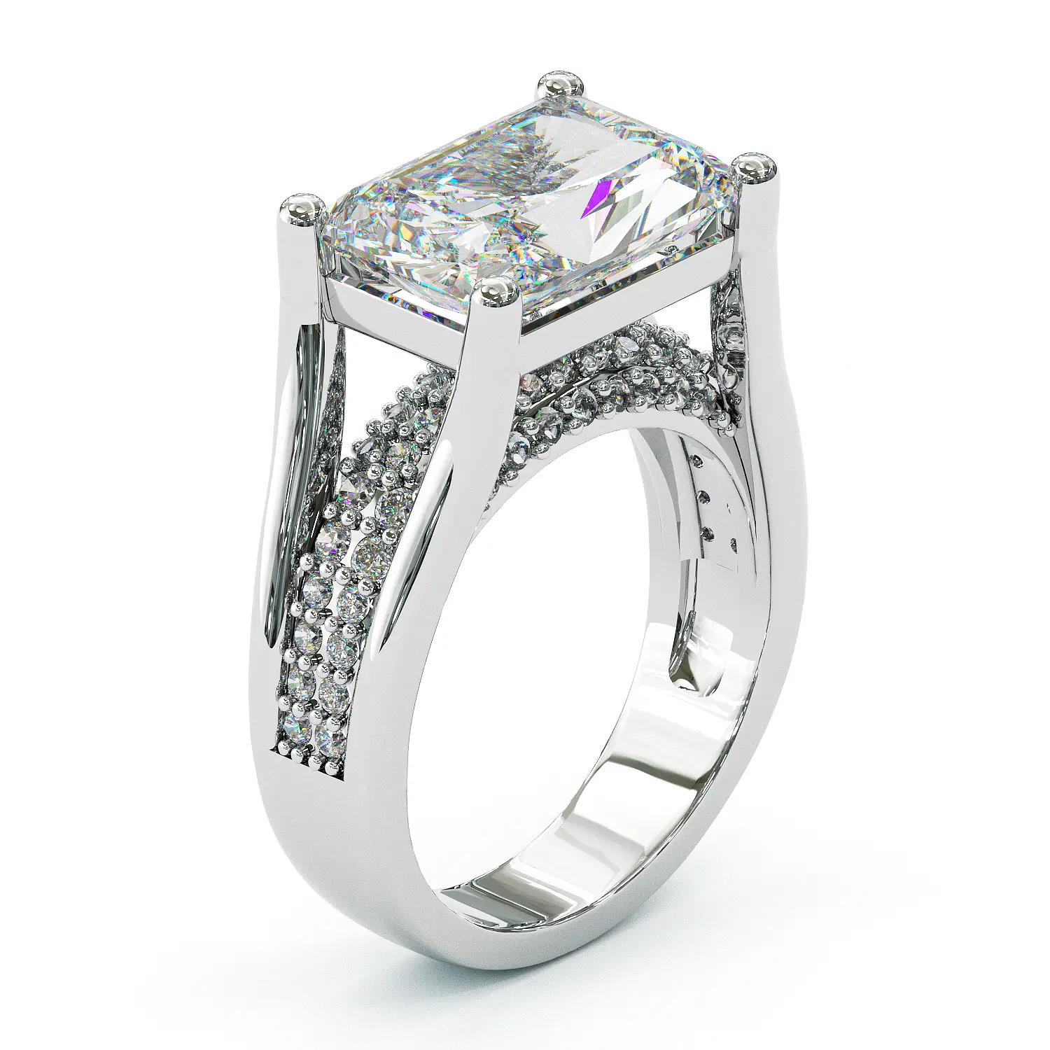 Jzora Radiant Cut Wedding Ring for Women 925 Sterling Silver High Sparkle CZ Engagement Ring Anniversary Gift