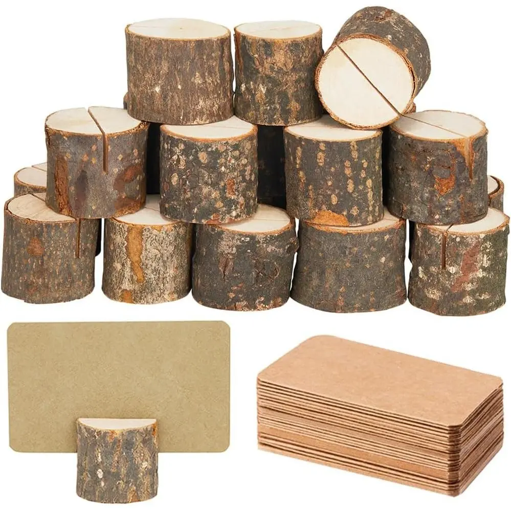 15 count  Place Card Holders & 30 count Place Cards, Table Number Holders, Rustic Party Decor, Wooden Sign holder, Rustic Wedding Decor Stand
