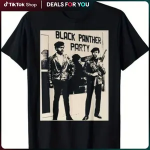 Men's Vintage Black Panther Party T-Shirt - BPP Inspired, Historical Self-Defense Print, Blend, Short Sleeve, Round Neck, Breathable & Machine Washable, Ideal for Casual Wear Christmas gifts Plus size 4XL 5XL