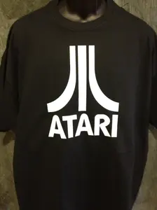 Atari Logo Tshirt: Black With White Print
