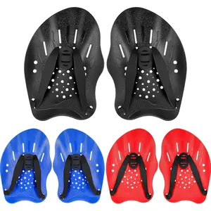 3 Pairs Swim Paddles for Lap Swimming, Hand Paddles with Adjustable Straps Hand Fins Flippers for Adult Men Women Children Pool Training Accessories