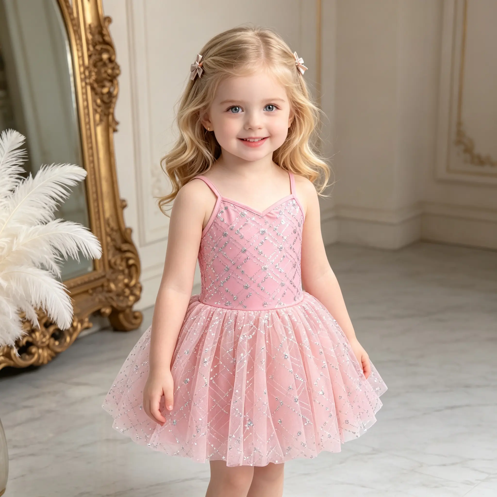 Toddler Girls Spaghetti Strap Ballet Tutu Dress Silver Glitter Diamond Mesh Leotard Costume Sparkly Tulle Skirt For Dance Class Birthday Photoshoot