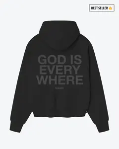 GOD IS EVERYWHERE BLACKOUT HOODIE (BLACK) Menswear Garment