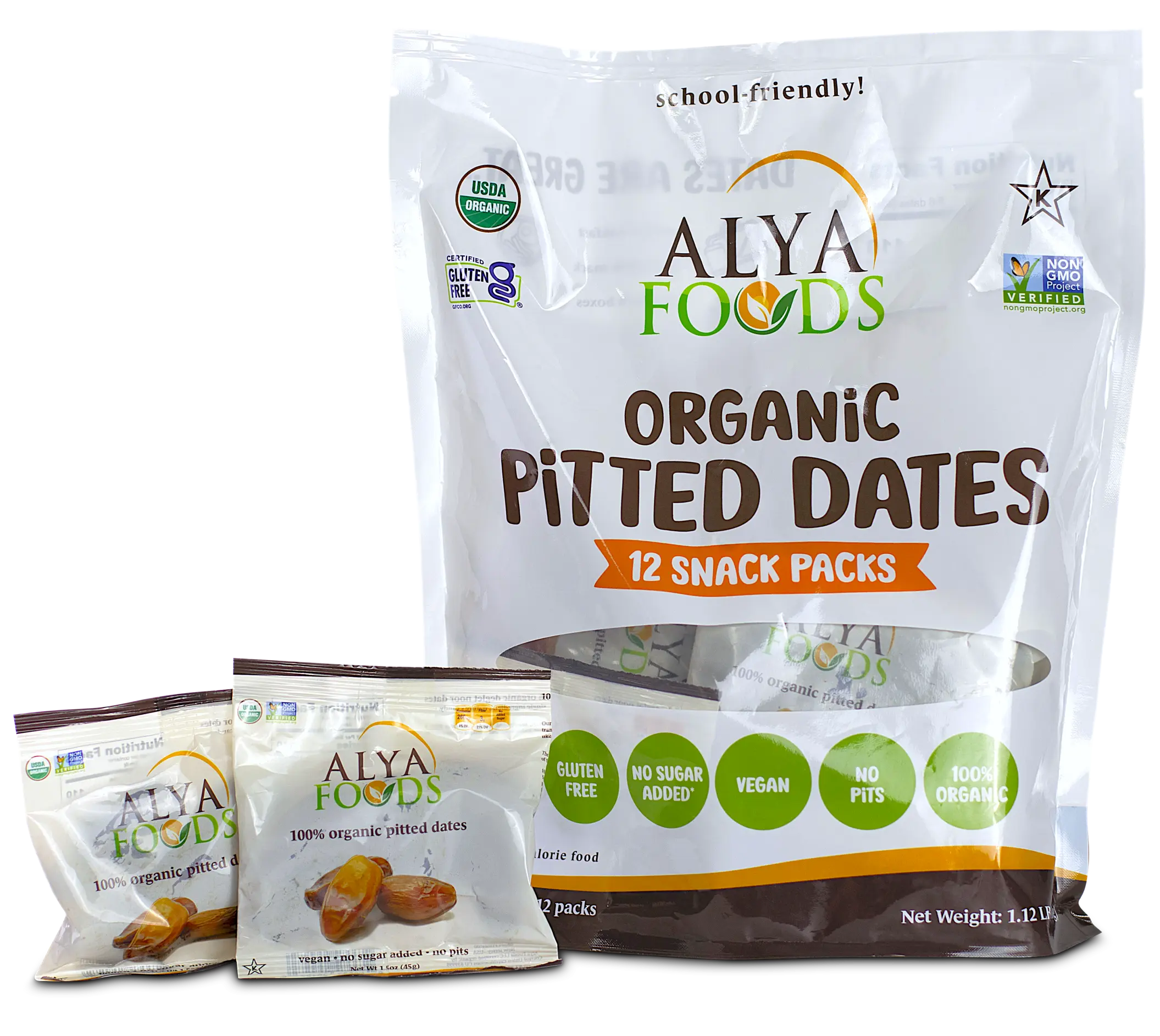 100% Organic Deglet Noor Dates, 12-Count (1.5 oz Multipack), Vegan, No Added Sugar, Gluten-Free