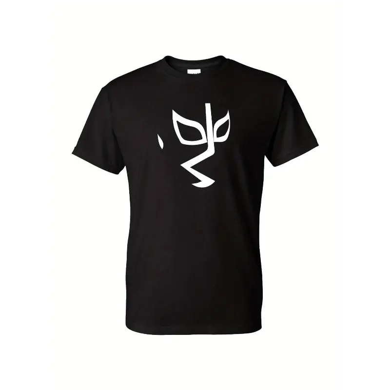 Men's Lucha Libre El Rayo De Jalisco T-Shirt - 100% Cotton, Soft & Breathable, Casual Streetwear, Short Sleeve, Round Neck, Black with White Graphic Print, Casual Attire |     Casual Style |     No Stretch Material