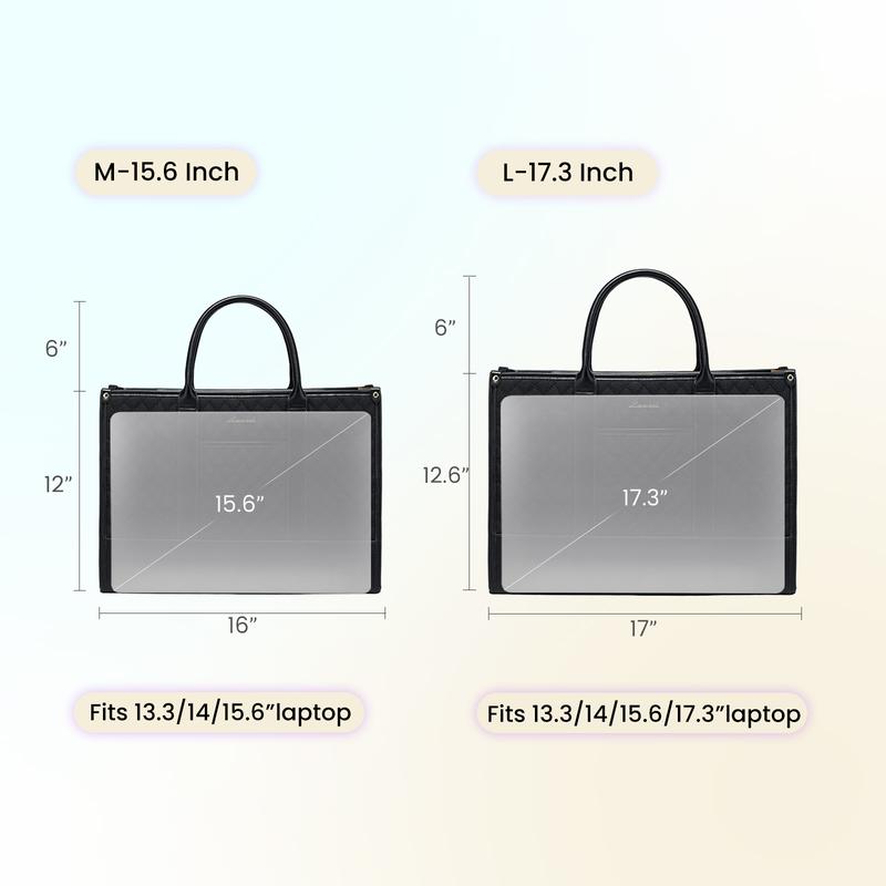 【Valentine's Day Gift】LOVEVOOK Laptop Tote Bags for Women,15.6-17.3 inch Laptop Zipper Work Bags with Clutch Purse,Shoulder Bag with Adjustable Straps & 2 Cup Holders, Women Briefcase for Travel,Teacher,Doctor, Nurse,TikTokShopJumpstartSale