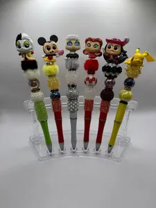 Misc Character Beaded Pens | Handmade Pop Culture Novelty Pen with Black Ink Refill | Fun Gift for Kids & Collectors