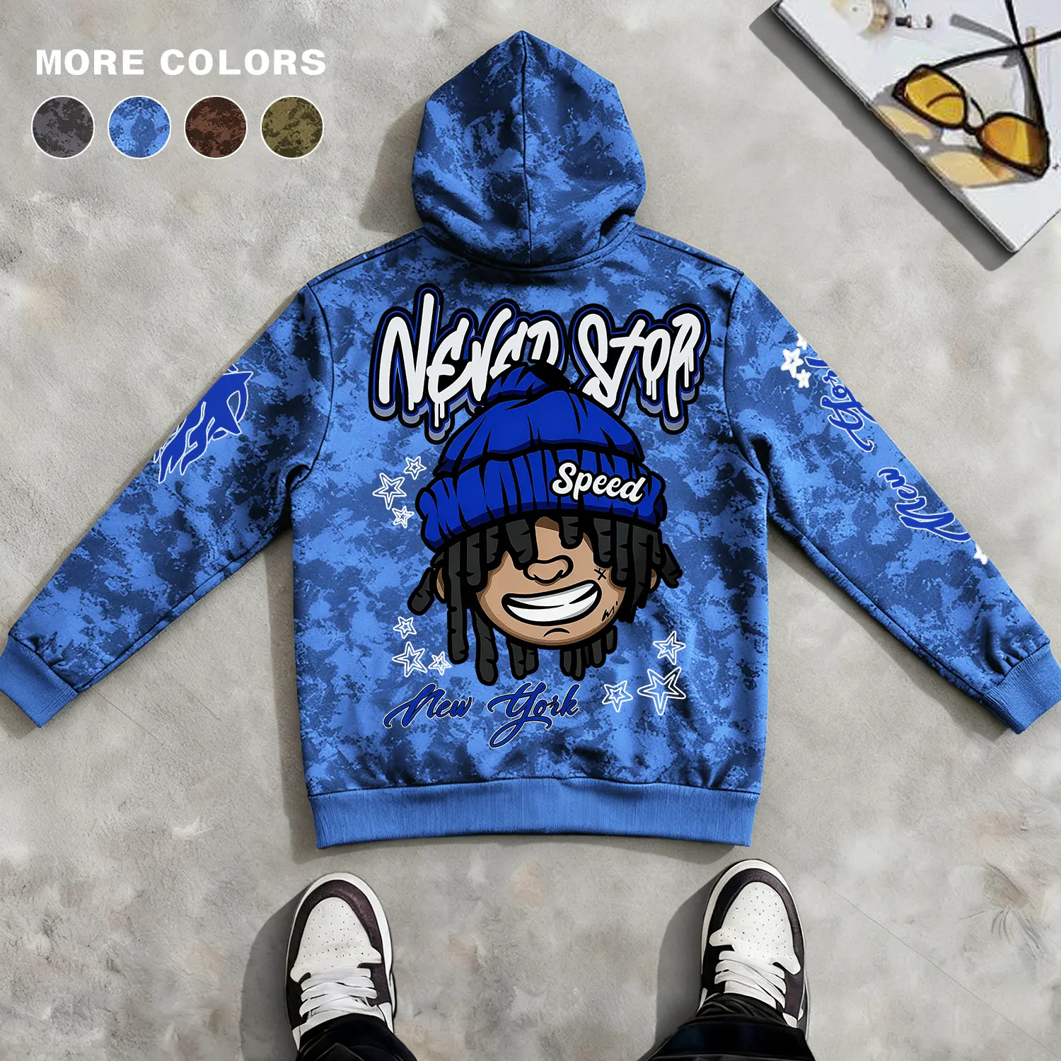hellstar zip up hoodie blue - TikTok Shop
