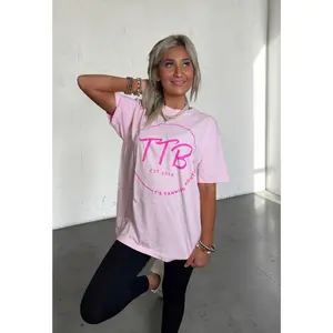 Pink Circle TTB Logo Graphic T-shirt