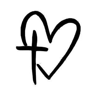 Cross Heart Decal