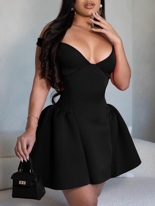 Offshoulder Loose Backless Party Short Dress main image 1