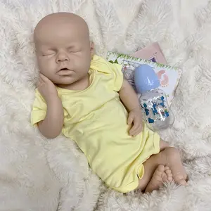 20-inch (unpainted) reborn silicone doll with a cute face, available as a boy or girl; fully solid human-like body; can be hand-painted by yourself to create a unique doll.
