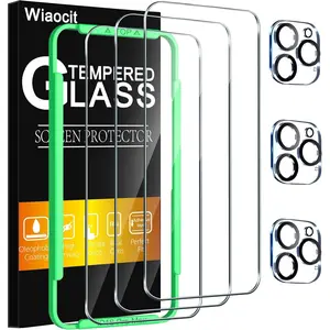 Protective 3-Pack Tempered Glass Screen Protector & 3-Pack Camera Lens Protector for iPhone 16 Pro Max, 9H Hardness, Bubble-Free, Case-Friendly Mobile Phone Accessories