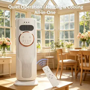 Multifunctional Bladeless Tower Fan: Heater, Cooler, Purifier with 12H Timer & Remote