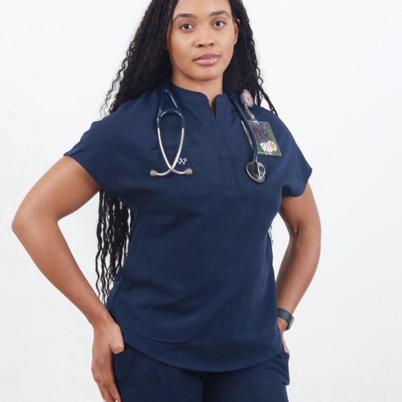 Valora Scrub Bottom High-Waisted Jogger-Style Tapered Leg with Cuffed Ankles Dual Zippered Side Pockets Soft Stretch Fabric